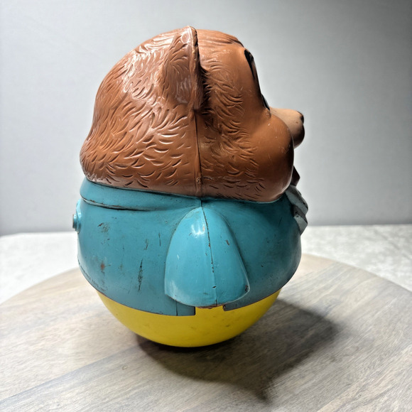 Vintage Roly Poly Bear Toy Fisher Price Playskool 1970s 1980s Wobble Weeble - Picture 4 of 9